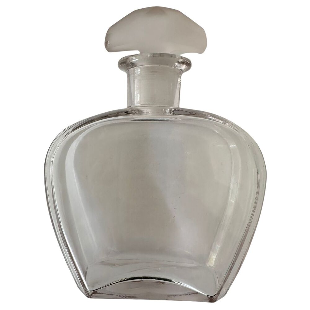 Vintage MCM Hand Blown Glass Brandy Decanter Mid Century Modern with Frosted Lid